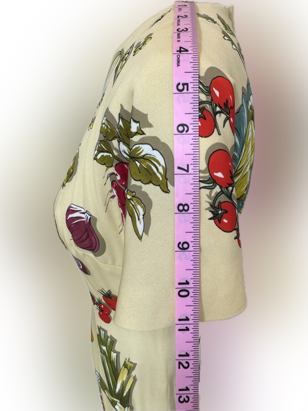 Dolce & Gabbana Cream Maxi Dress with Multicolor Vegetable Print - Picture 9 of 9